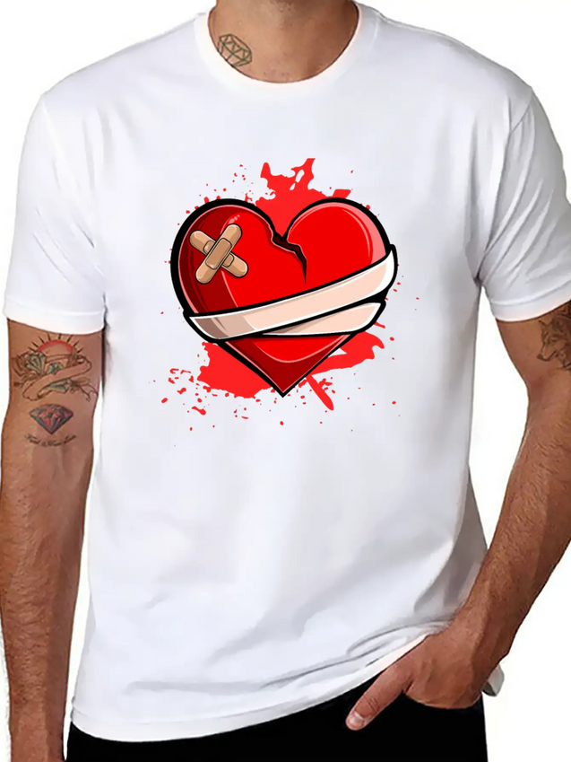 Broken Heart Breakup Divorce Ex Couple Lightweight Cotton T-Shirt – Daily Comfort Graphic Shirt