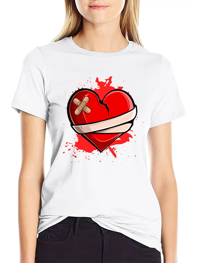Broken Heart Breakup Divorce Ex Couple Lightweight Cotton T-Shirt – Daily Comfort Graphic Shirt