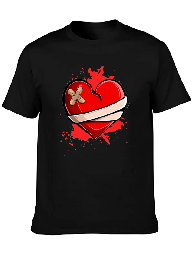 Broken Heart Breakup Divorce Ex Couple Lightweight Cotton T-Shirt – Daily Comfort Graphic Shirt