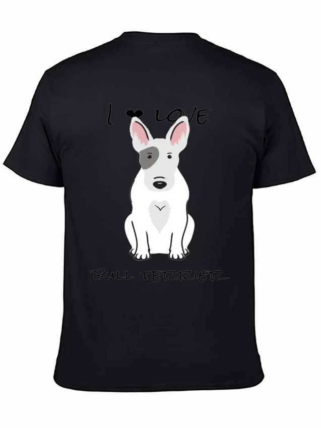 Bull Terrier T ShirtI Love Bull Terrier DOGS Lightweight Cotton T-Shirt – Daily Comfort Graphic Shirt