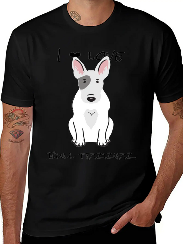 Bull Terrier T ShirtI Love Bull Terrier DOGS Lightweight Cotton T-Shirt – Daily Comfort Graphic Shirt