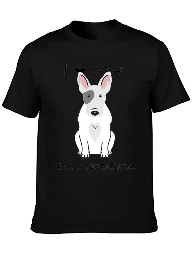 Bull Terrier T ShirtI Love Bull Terrier DOGS Lightweight Cotton T-Shirt – Daily Comfort Graphic Shirt