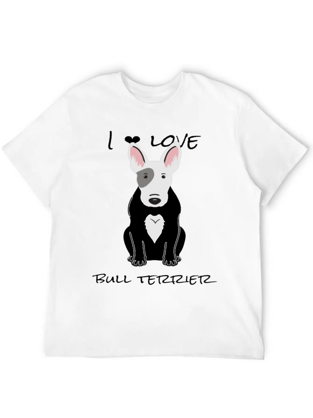 Bull Terrier T ShirtI Love Bull Terrier DOGS Lightweight Cotton T-Shirt – Daily Comfort Graphic Shirt