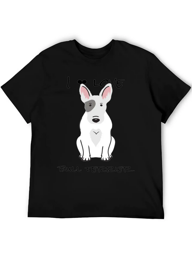 Bull Terrier T ShirtI Love Bull Terrier DOGS Lightweight Cotton T-Shirt – Daily Comfort Graphic Shirt