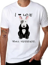 Bull Terrier T ShirtI Love Bull Terrier DOGS Lightweight Cotton T-Shirt – Daily Comfort Graphic Shirt