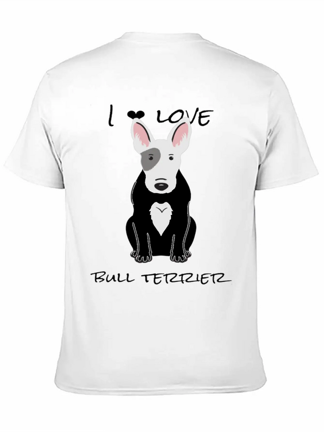 Bull Terrier T ShirtI Love Bull Terrier DOGS Lightweight Cotton T-Shirt – Daily Comfort Graphic Shirt