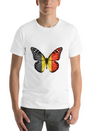 Butterfly Flag Of Belgium Lightweight Cotton T-Shirt – Daily Comfort Graphic Shirt