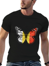 Butterfly Flag Of Belgium Lightweight Cotton T-Shirt – Daily Comfort Graphic Shirt