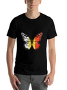 Butterfly Flag Of Belgium Lightweight Cotton T-Shirt – Daily Comfort Graphic Shirt