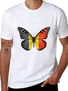 Butterfly Flag Of Belgium Lightweight Cotton T-Shirt – Daily Comfort Graphic Shirt