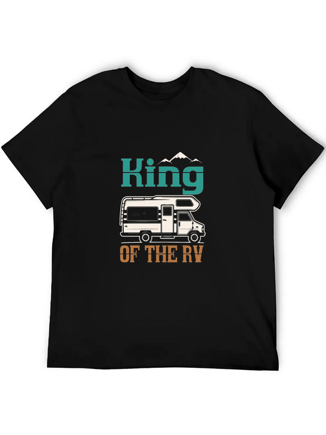 Camping Funny Camping For Men King Of The RV Campe Lightweight Cotton T-Shirt – Daily Comfort Graphic Shirt