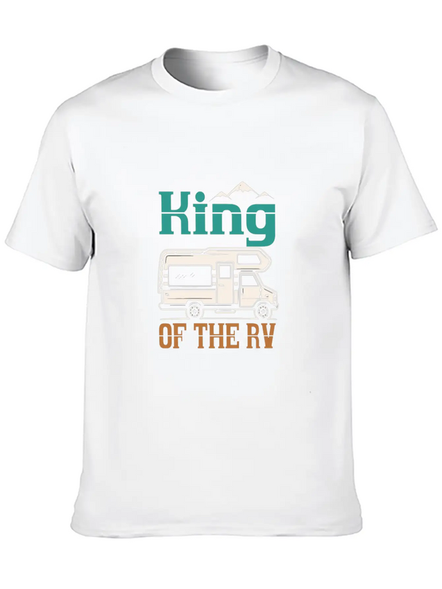 Camping Funny Camping For Men King Of The RV Campe Lightweight Cotton T-Shirt – Daily Comfort Graphic Shirt