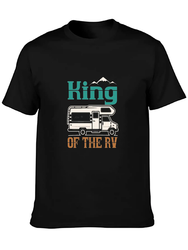 Camping Funny Camping For Men King Of The RV Campe Lightweight Cotton T-Shirt – Daily Comfort Graphic Shirt