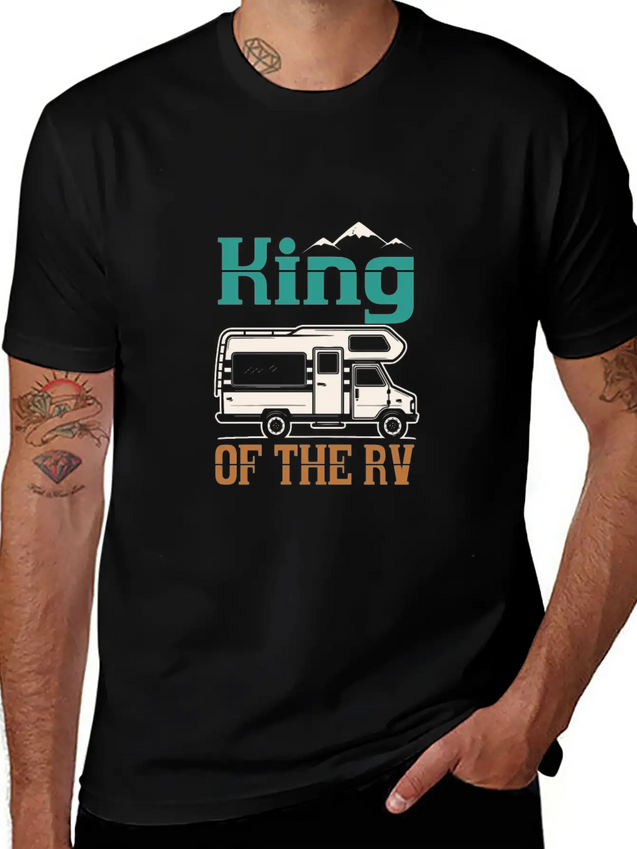 Camping Funny Camping For Men King Of The RV Campe Lightweight Cotton T-Shirt – Daily Comfort Graphic Shirt