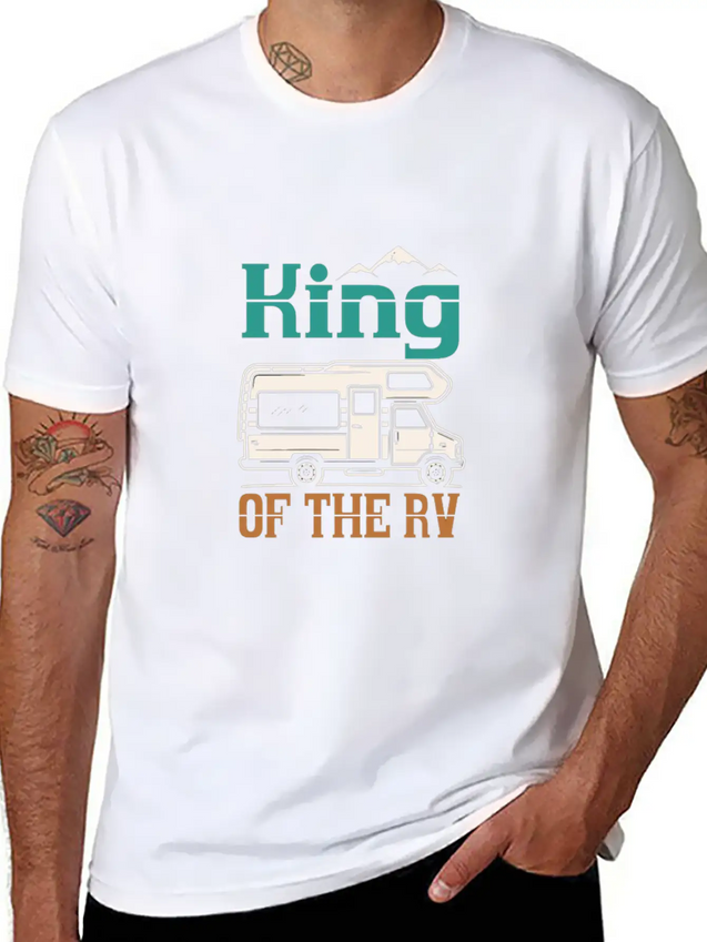 Camping Funny Camping For Men King Of The RV Campe Lightweight Cotton T-Shirt – Daily Comfort Graphic Shirt