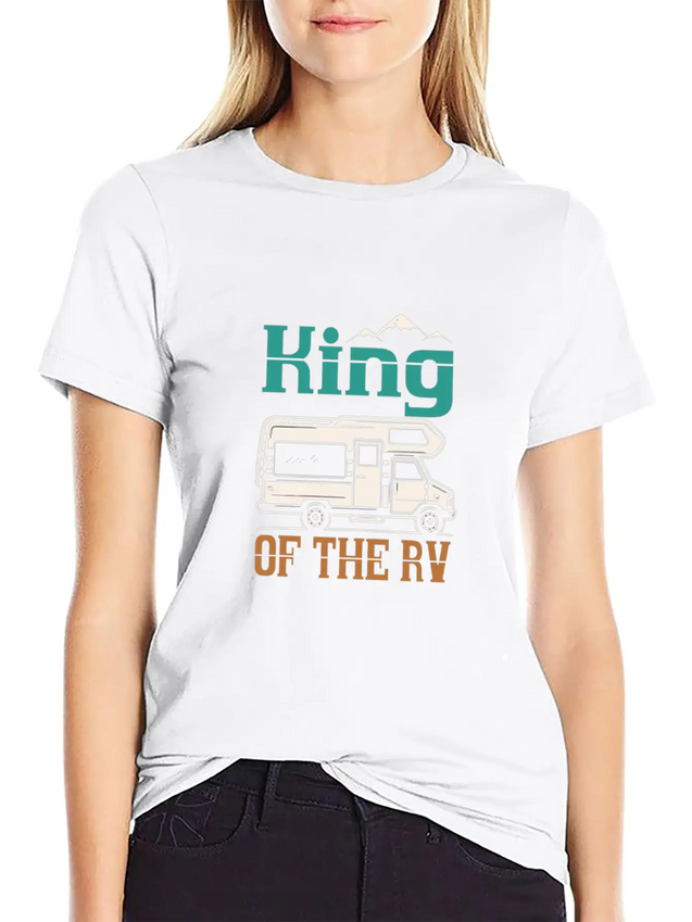 Camping Funny Camping For Men King Of The RV Campe Lightweight Cotton T-Shirt – Daily Comfort Graphic Shirt