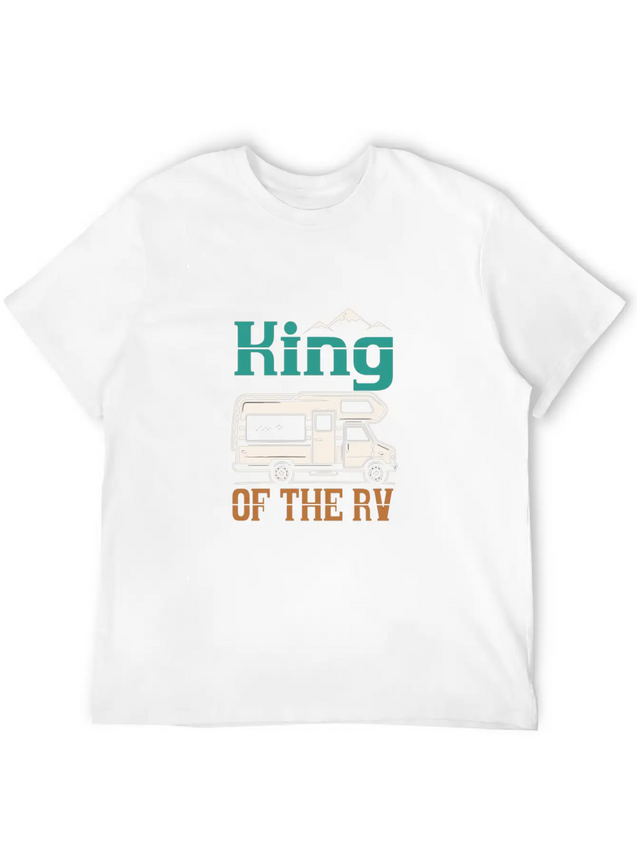 Camping Funny Camping For Men King Of The RV Campe Lightweight Cotton T-Shirt – Daily Comfort Graphic Shirt