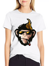 Cartoon Monkey Head Fun Animal Wildlife Streetwear Lightweight Cotton T-Shirt – Daily Comfort Graphic Shirt