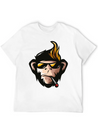 Cartoon Monkey Head Fun Animal Wildlife Streetwear Lightweight Cotton T-Shirt – Daily Comfort Graphic Shirt