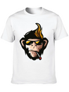 Cartoon Monkey Head Fun Animal Wildlife Streetwear Lightweight Cotton T-Shirt – Daily Comfort Graphic Shirt