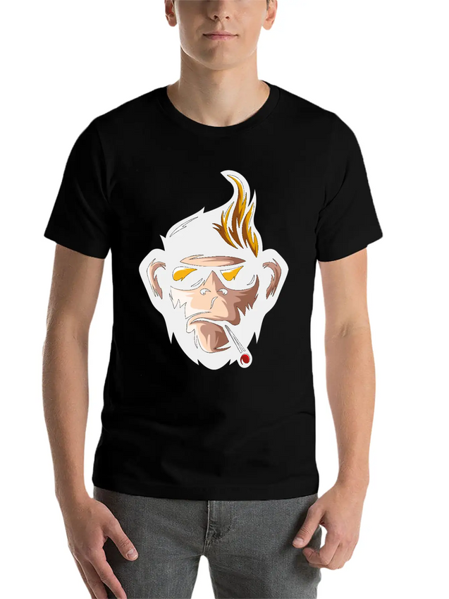 Cartoon Monkey Head Fun Animal Wildlife Streetwear Lightweight Cotton T-Shirt – Daily Comfort Graphic Shirt