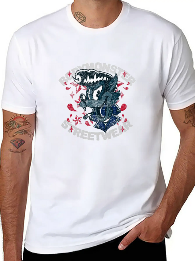 Cartoon Streetwear Tattoo Retro Fun Geschenk Idee Lightweight Cotton T-Shirt – Daily Comfort Graphic Shirt