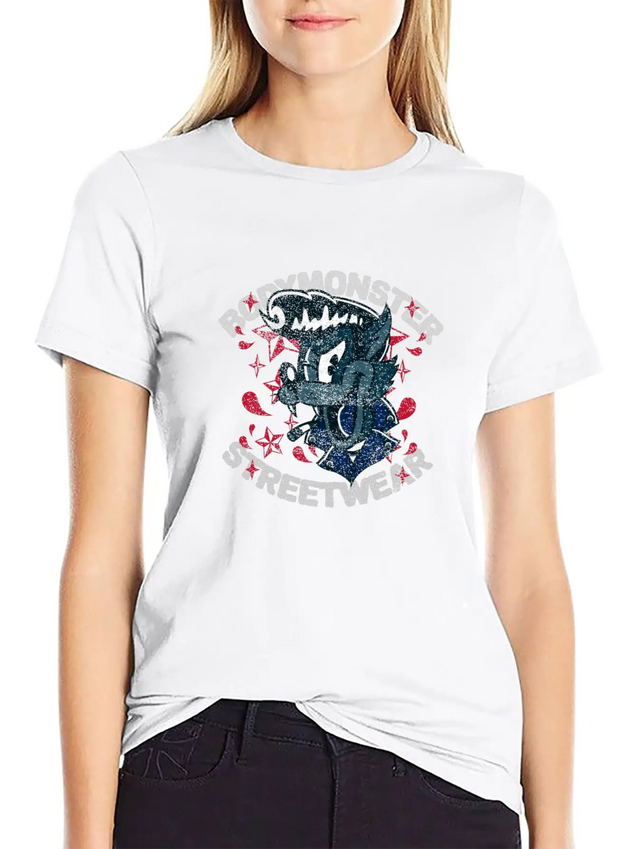 Cartoon Streetwear Tattoo Retro Fun Geschenk Idee Lightweight Cotton T-Shirt – Daily Comfort Graphic Shirt