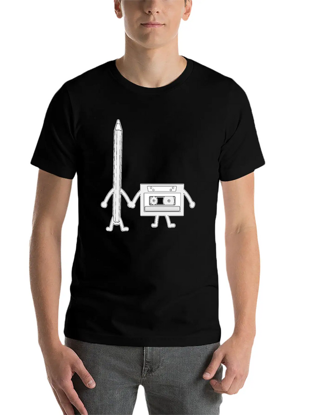Cassette Pencil Cassette Floppy Disk Retro Gift Lightweight Cotton T-Shirt – Daily Comfort Graphic Shirt