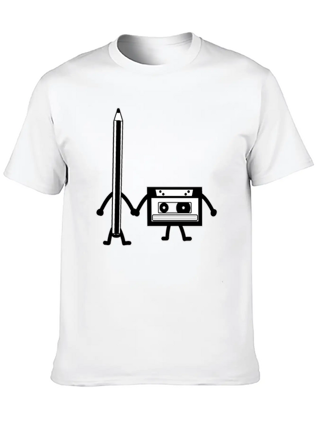 Cassette Pencil Cassette Floppy Disk Retro Gift Lightweight Cotton T-Shirt – Daily Comfort Graphic Shirt
