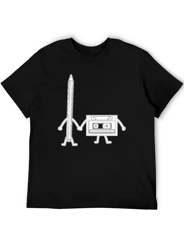 Cassette Pencil Cassette Floppy Disk Retro Gift Lightweight Cotton T-Shirt – Daily Comfort Graphic Shirt
