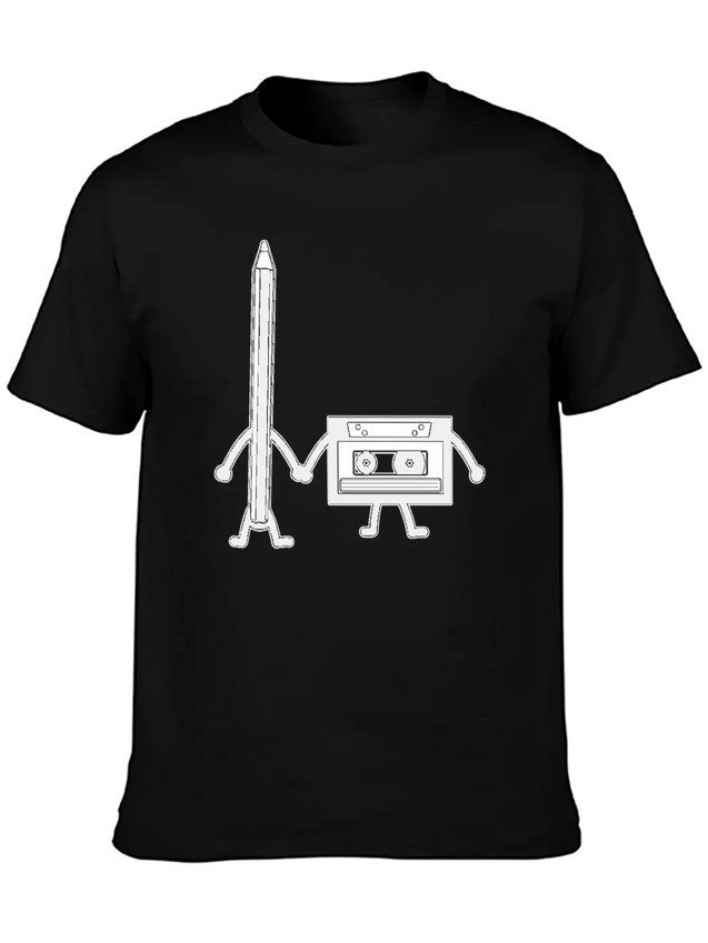 Cassette Pencil Cassette Floppy Disk Retro Gift Lightweight Cotton T-Shirt – Daily Comfort Graphic Shirt