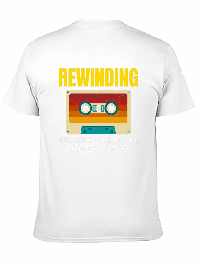 Cassette Tape Rewinding 80s Nostalgia Retro 1980s Lightweight Cotton T-Shirt – Daily Comfort Graphic Shirt