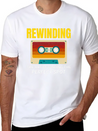 Cassette Tape Rewinding 80s Nostalgia Retro 1980s Lightweight Cotton T-Shirt – Daily Comfort Graphic Shirt