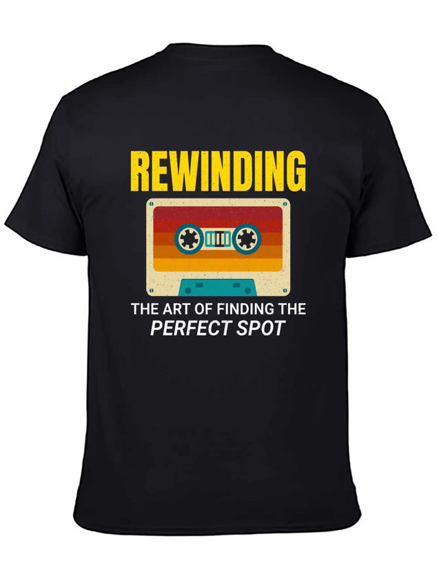 Cassette Tape Rewinding 80s Nostalgia Retro 1980s Lightweight Cotton T-Shirt – Daily Comfort Graphic Shirt