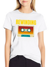 Cassette Tape Rewinding 80s Nostalgia Retro 1980s Lightweight Cotton T-Shirt – Daily Comfort Graphic Shirt