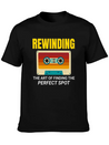 Cassette Tape Rewinding 80s Nostalgia Retro 1980s Lightweight Cotton T-Shirt – Daily Comfort Graphic Shirt