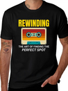 Cassette Tape Rewinding 80s Nostalgia Retro 1980s Lightweight Cotton T-Shirt – Daily Comfort Graphic Shirt