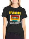Cassette Tape Rewinding 80s Nostalgia Retro 1980s Lightweight Cotton T-Shirt – Daily Comfort Graphic Shirt