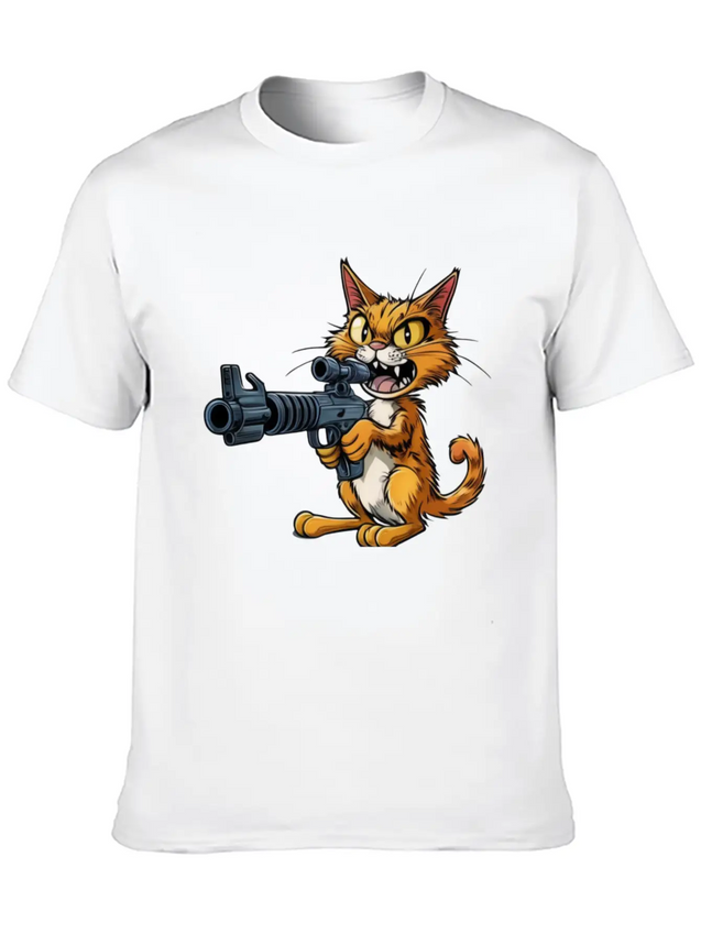 Cat Lightweight Cotton T-Shirt – Daily Comfort Graphic Shirt