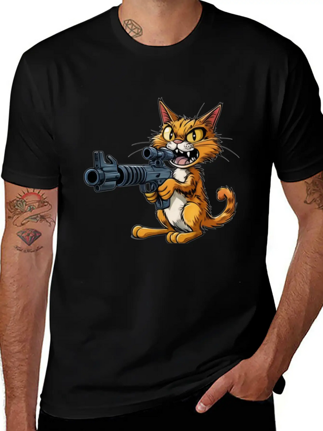 Cat Lightweight Cotton T-Shirt – Daily Comfort Graphic Shirt