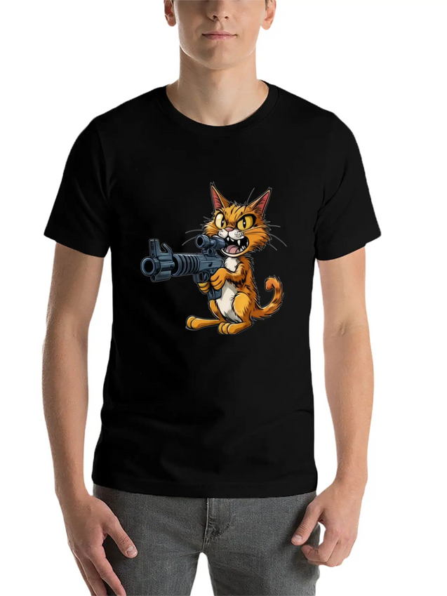 Cat Lightweight Cotton T-Shirt – Daily Comfort Graphic Shirt