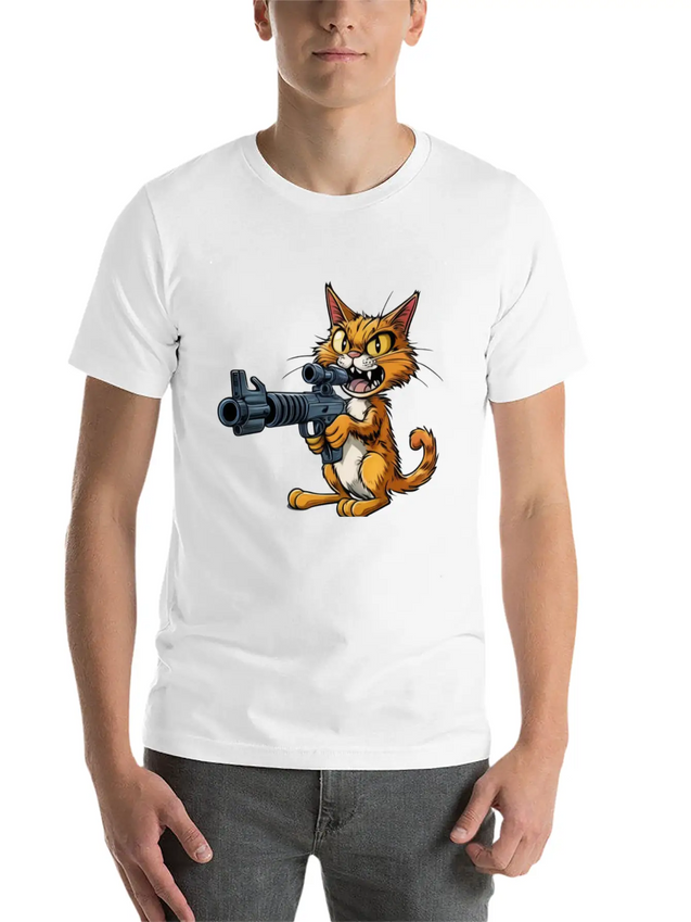 Cat Lightweight Cotton T-Shirt – Daily Comfort Graphic Shirt