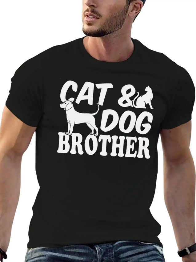 Cat Owner Dog Owner Cat Lover Dog Lover Cat & Dog Lightweight Cotton T-Shirt – Daily Comfort Graphic Shirt