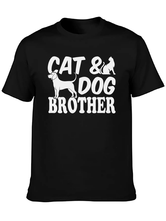 Cat Owner Dog Owner Cat Lover Dog Lover Cat & Dog Lightweight Cotton T-Shirt – Daily Comfort Graphic Shirt
