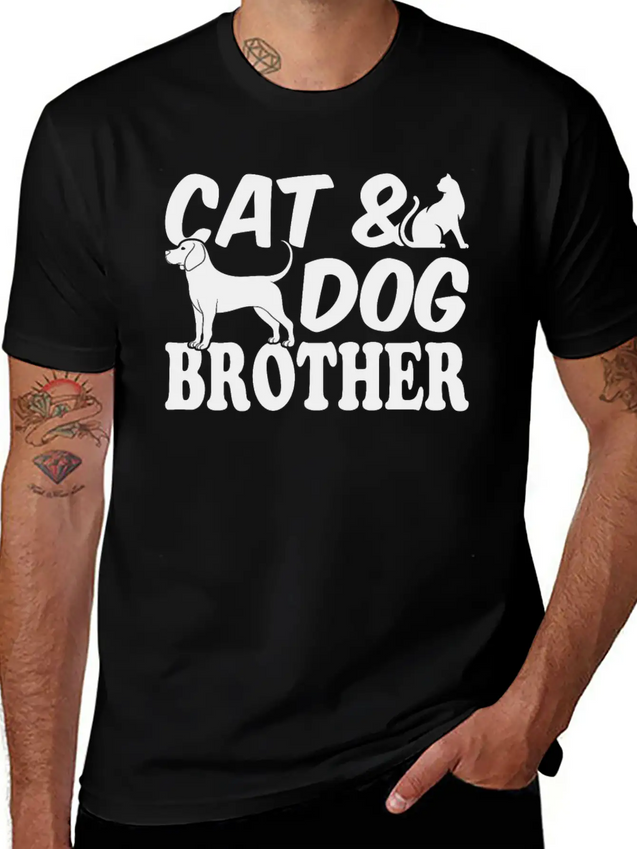 Cat Owner Dog Owner Cat Lover Dog Lover Cat & Dog Lightweight Cotton T-Shirt – Daily Comfort Graphic Shirt