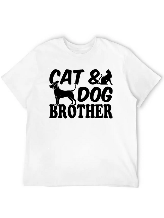 Cat Owner Dog Owner Cat Lover Dog Lover Cat & Dog Lightweight Cotton T-Shirt – Daily Comfort Graphic Shirt