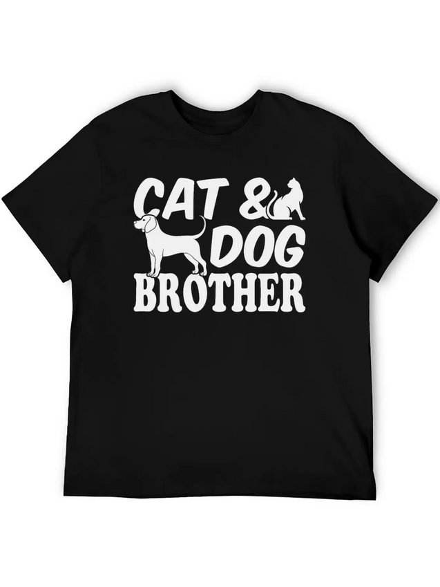 Cat Owner Dog Owner Cat Lover Dog Lover Cat & Dog Lightweight Cotton T-Shirt – Daily Comfort Graphic Shirt