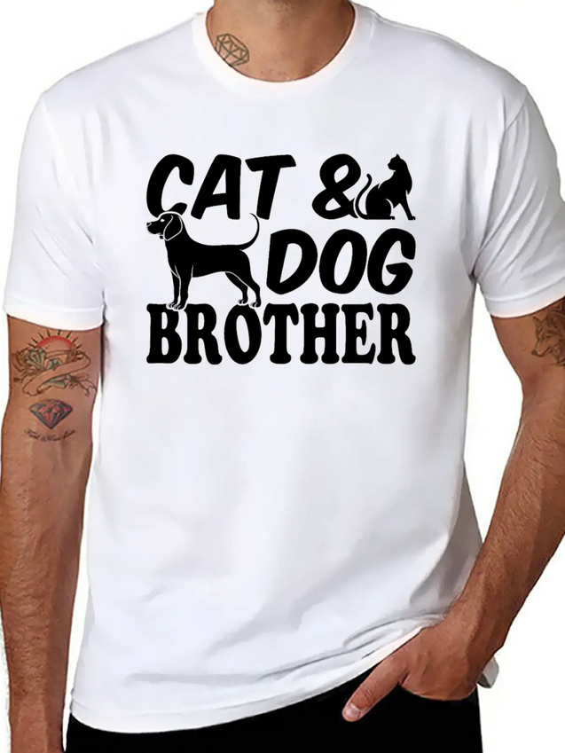 Cat Owner Dog Owner Cat Lover Dog Lover Cat & Dog Lightweight Cotton T-Shirt – Daily Comfort Graphic Shirt