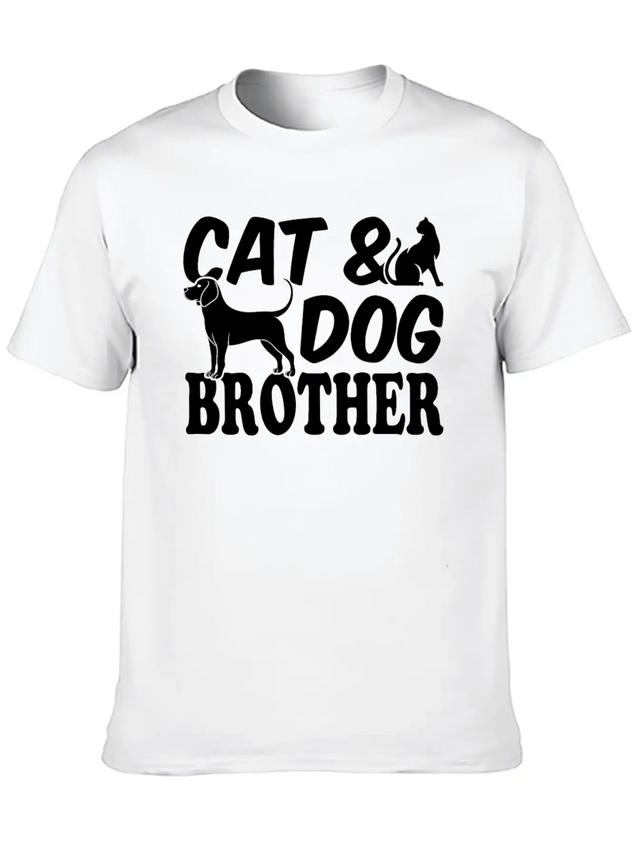 Cat Owner Dog Owner Cat Lover Dog Lover Cat & Dog Lightweight Cotton T-Shirt – Daily Comfort Graphic Shirt
