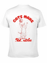 Cats Make My Life Better ~ Vintage Y2k Disco Cat Lightweight Cotton T-Shirt – Daily Comfort Graphic Shirt